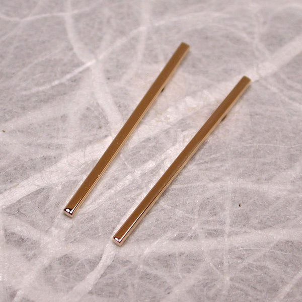 20mm 14k yellow gold bar earrings high polish