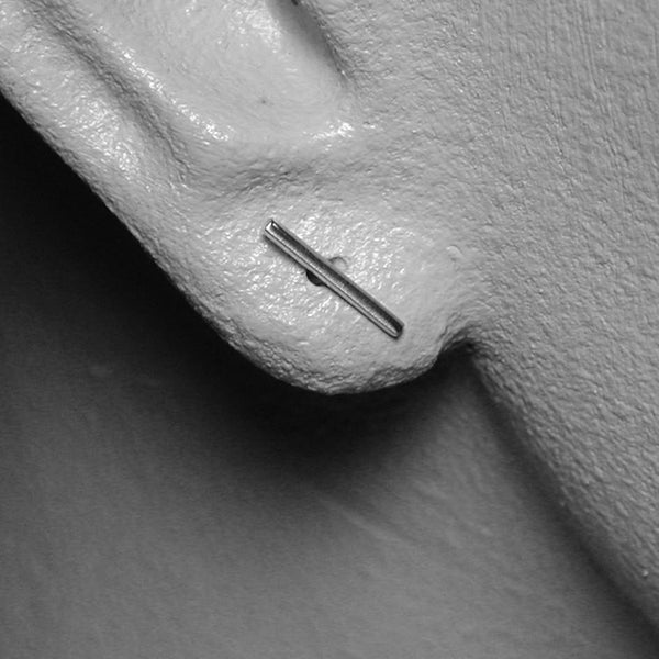 14k rose gold bar earrings 10mm