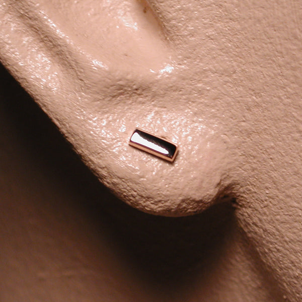 5mm 14k rose gold bar stud earrings