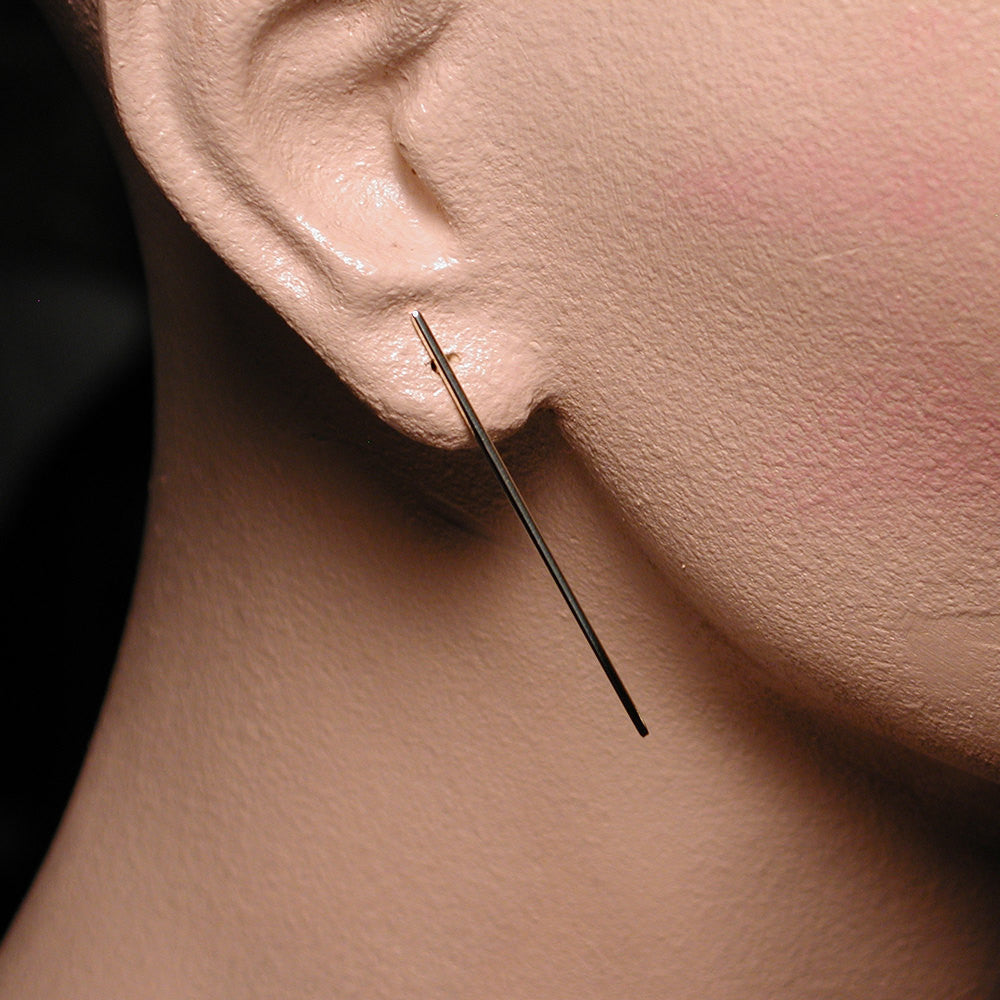 40mm 18k yellow gold bar earrings high polish