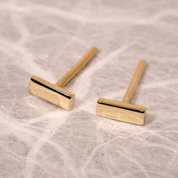 18k yellow gold bar studs 5x2