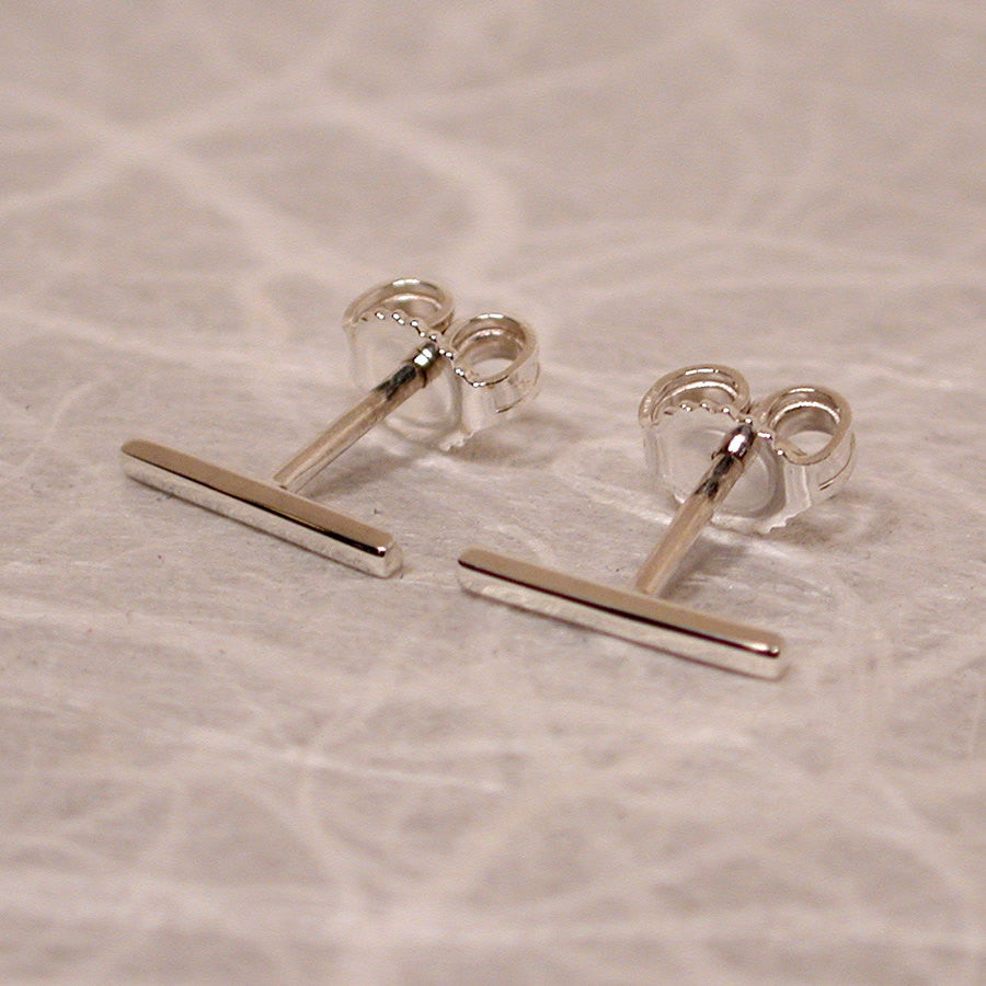 10mm sterling silver bar studs high polish