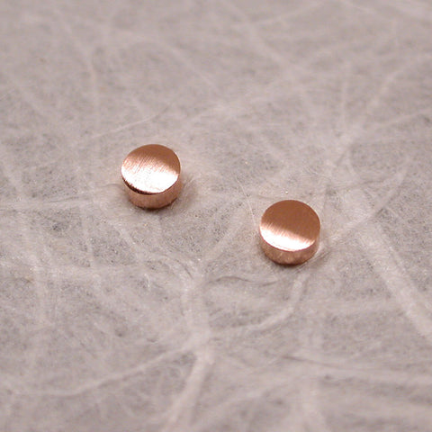 14k rose gold stud earrings 2.5mm round studs brushed