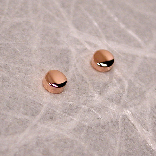 14k rose gold studs high polish 2.5mm round earrings